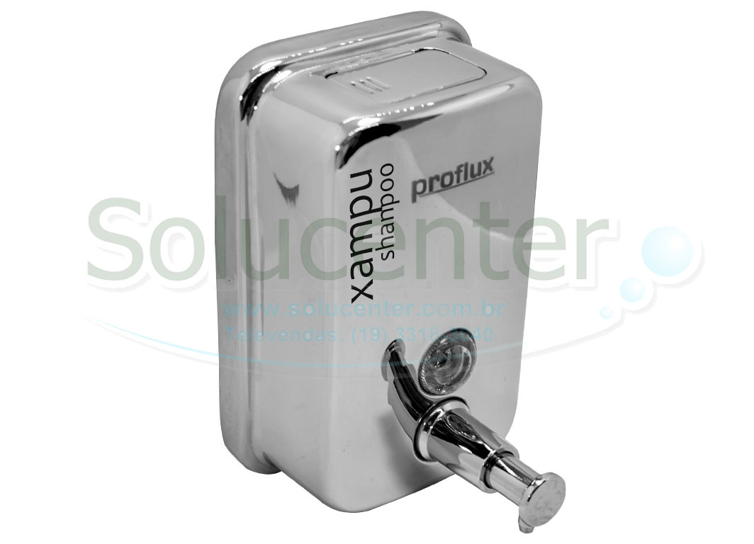 Dispenser para Shampoo de Pressão Inox 500ml Visor Frontal
