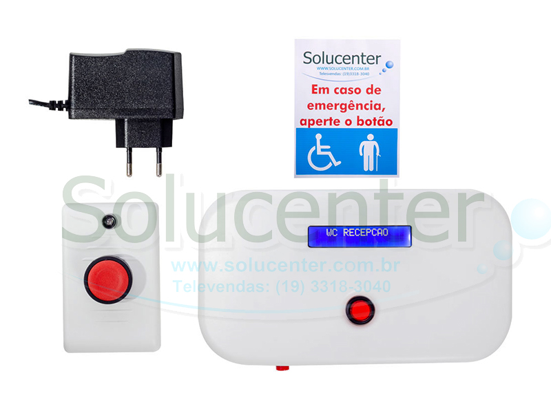 Alarme Audiovisual Banheiro Deficiente PNE Setorizado NBR9050 Audiovisual S/ Fio 69.081