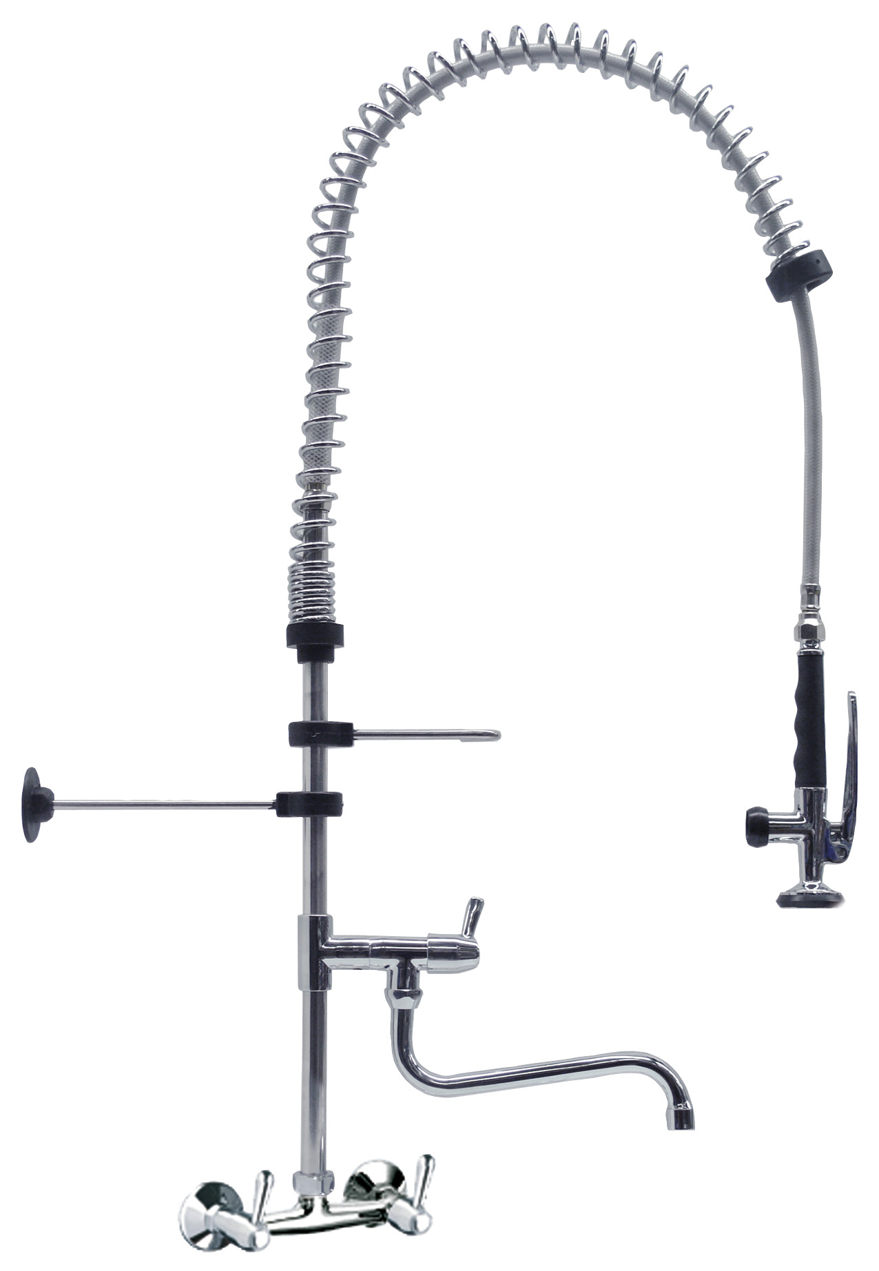 Torneira Esguicho de Pre-lavagem Misturador de parede industrial com Bica Adicional 200mm Proflux 51.193