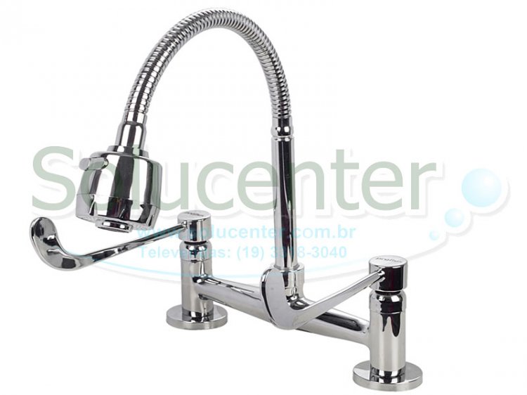 Torneira misturador clinica de mesa Bica móvel e ducha 51.064